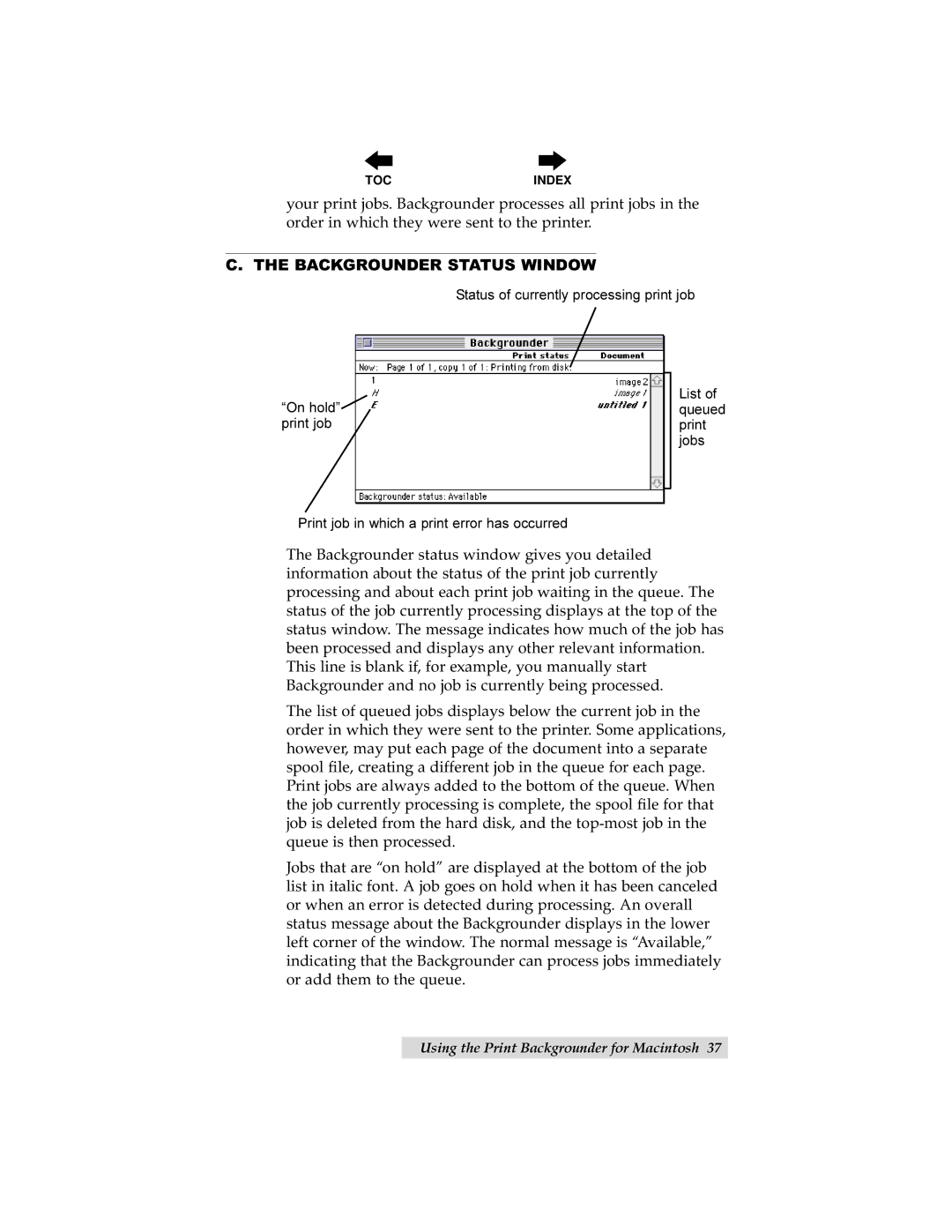 Primera Technology 000424-510171-(05) manual Backgrounder Status Window 