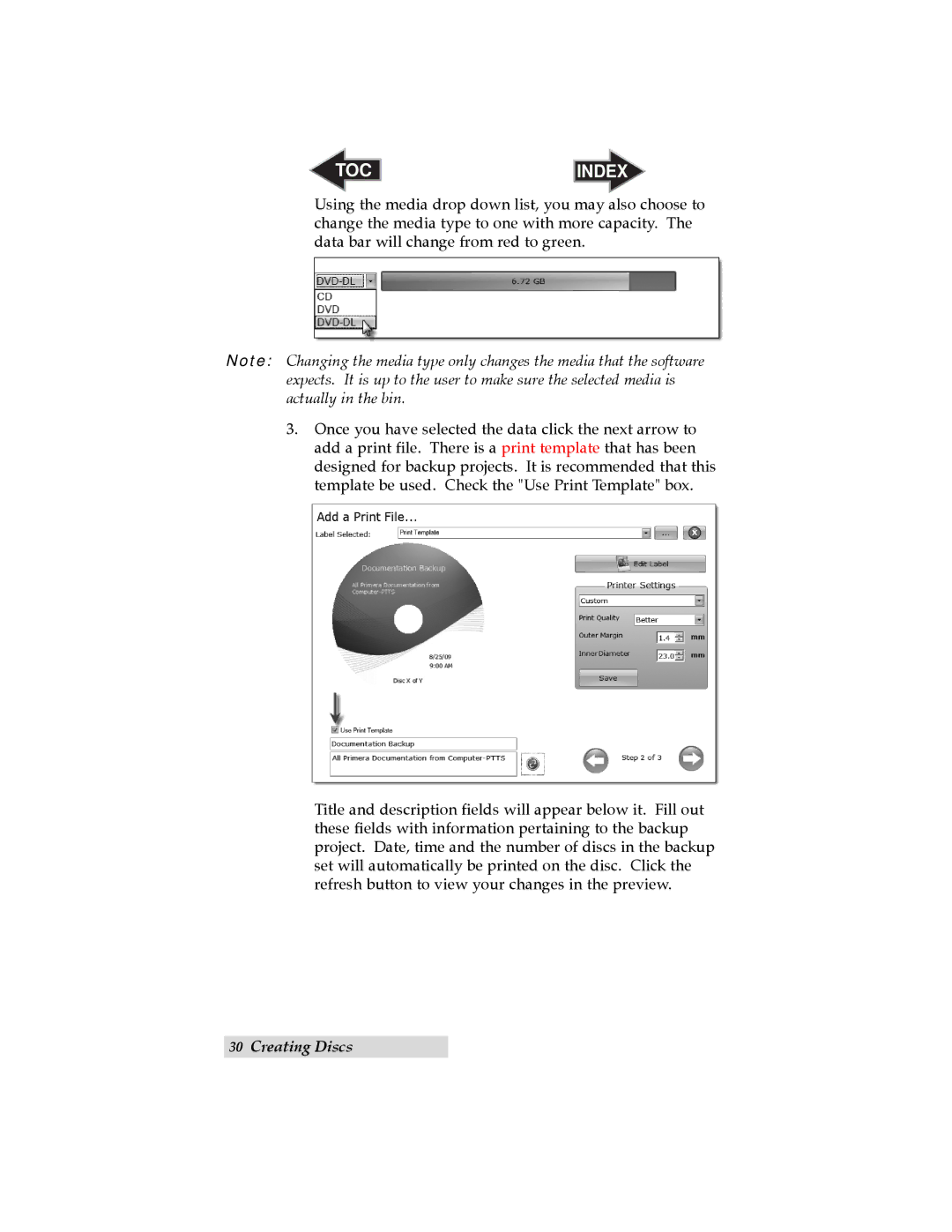 Primera Technology 032910-511262 user manual Toc 