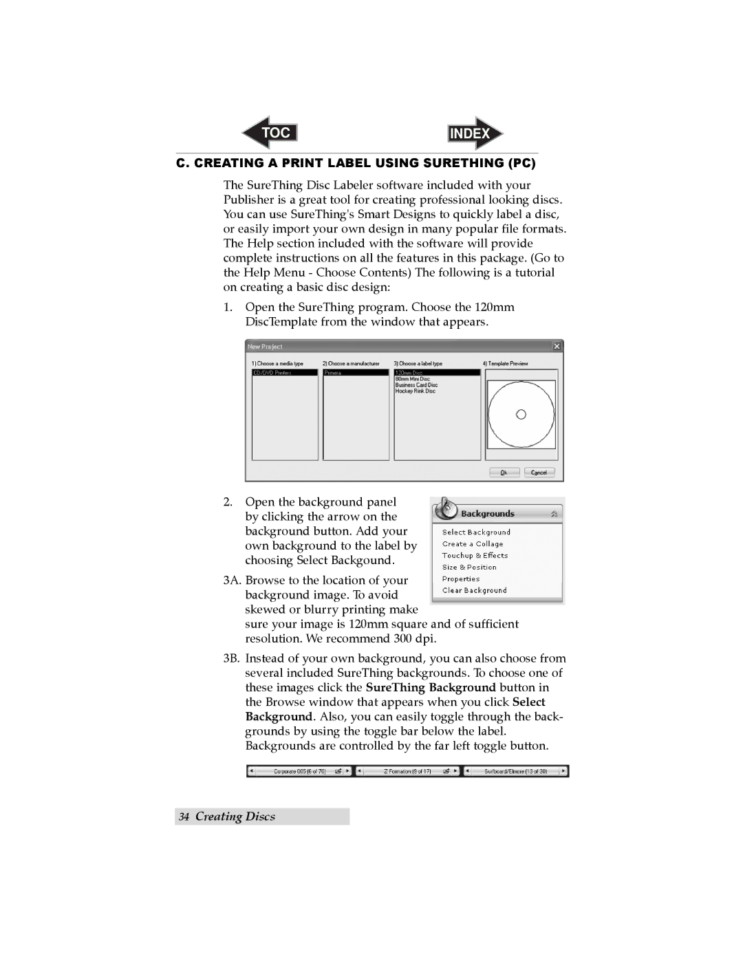 Primera Technology 032910-511262 user manual Creating a Print Label Using Surething PC 