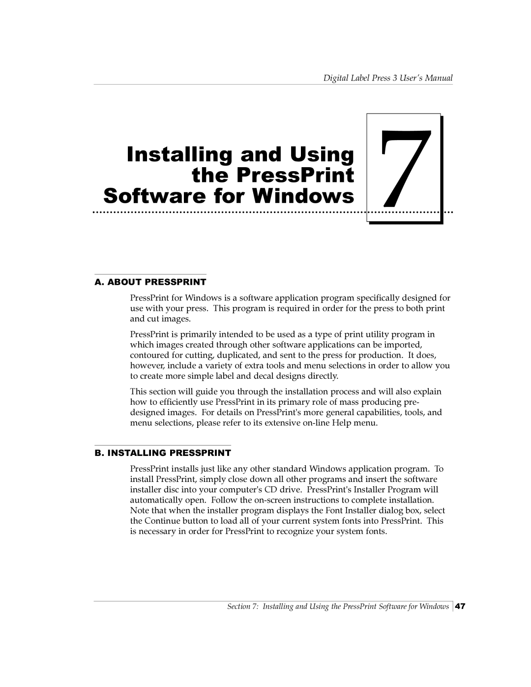 Primera Technology 510212 manual Installing and Using the PressPrint Software for Windows, About Pressprint 