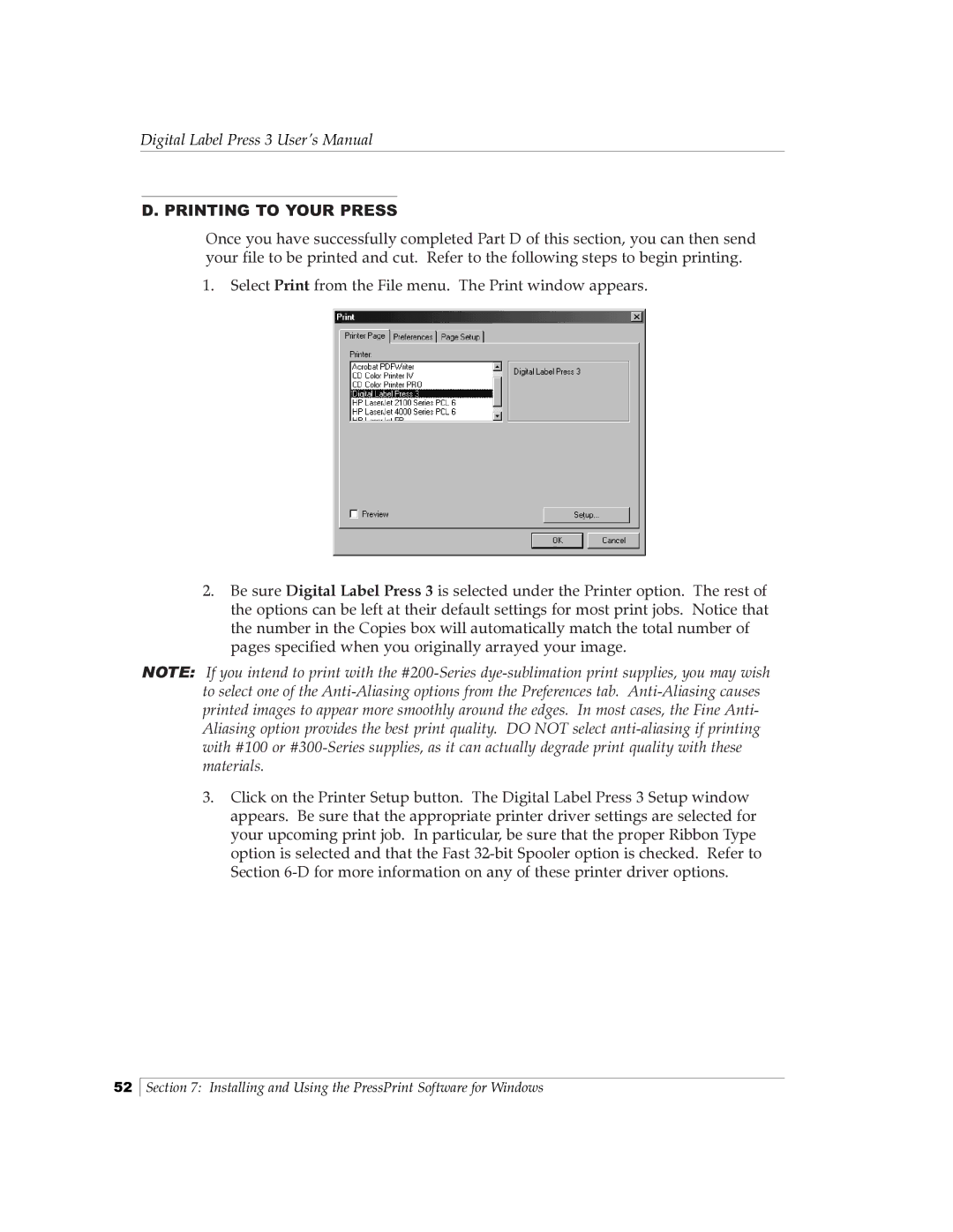 Primera Technology 510212 manual Printing to Your Press 