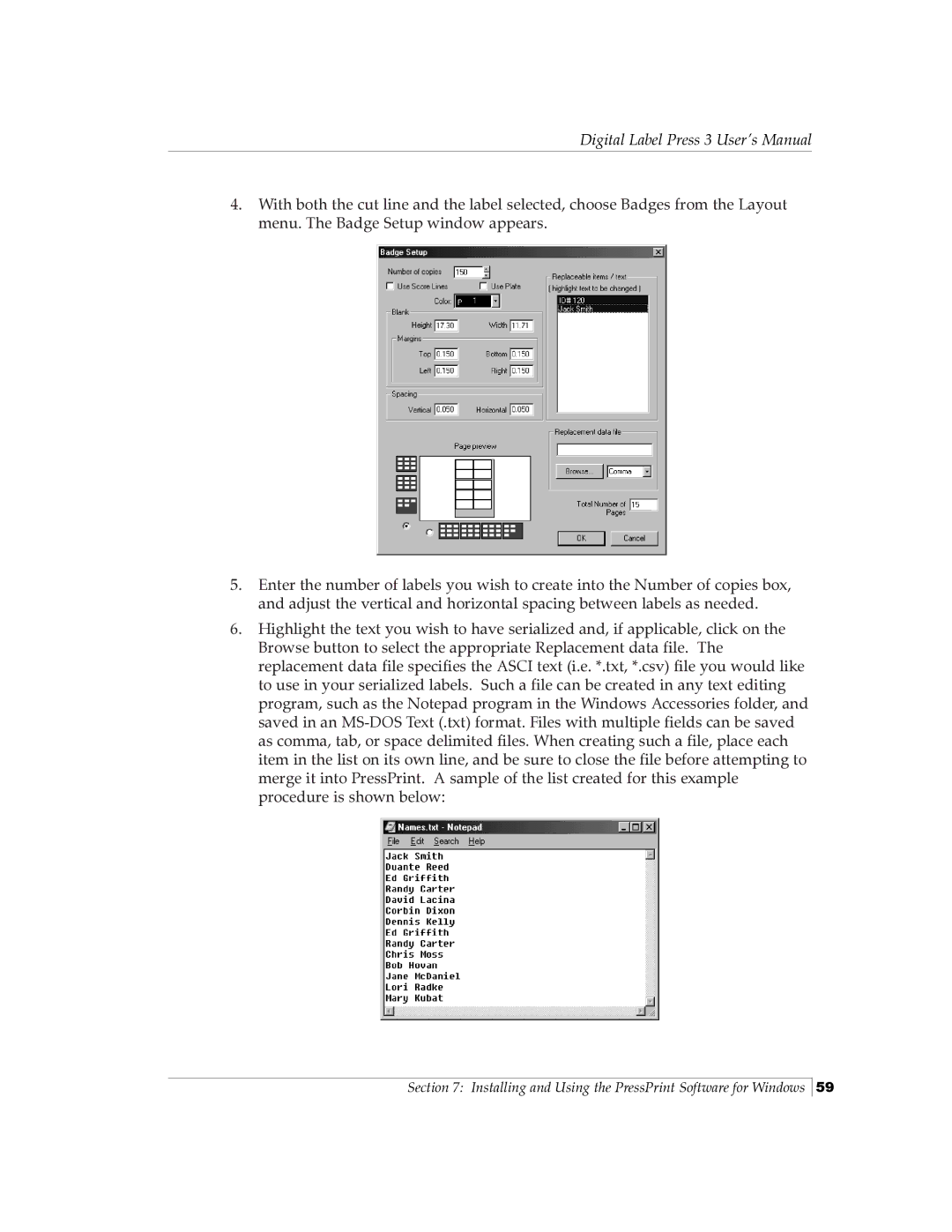 Primera Technology 510212 manual Digital Label Press 3 User’s Manual 