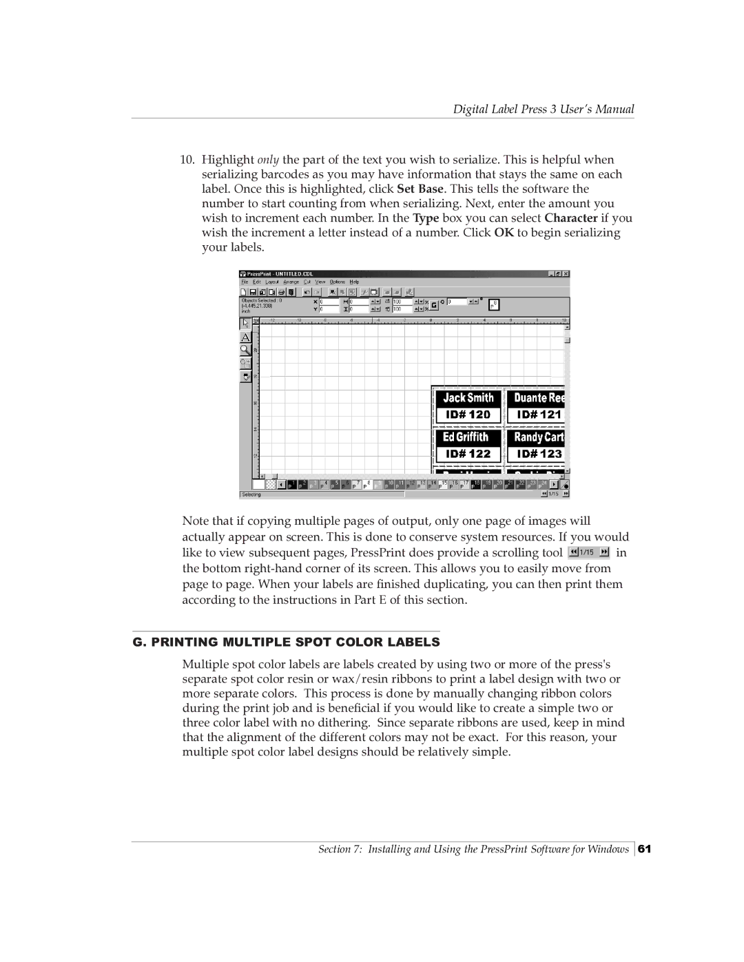 Primera Technology 510212 manual Printing Multiple Spot Color Labels 