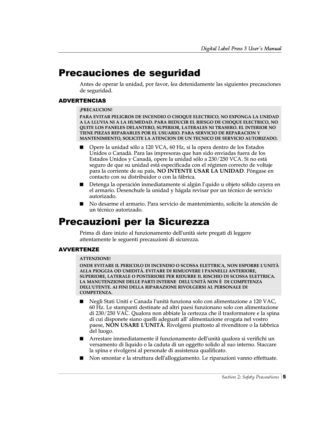 Primera Technology 510212 manual Digital Label Press 3 User’s Manual, Safety Precautions 