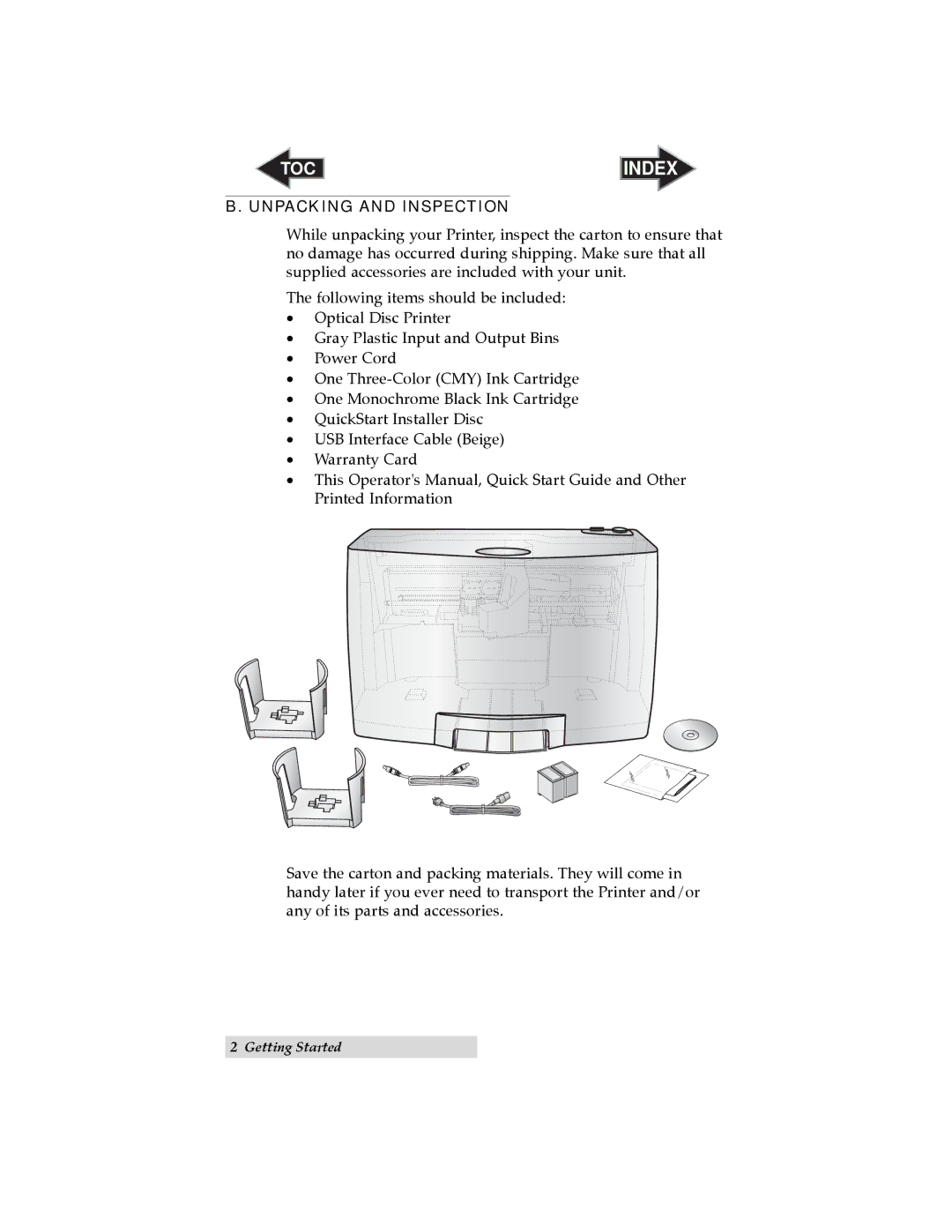 Primera Technology Automated Optical Disc Printing System user manual Unpacking and Inspection 