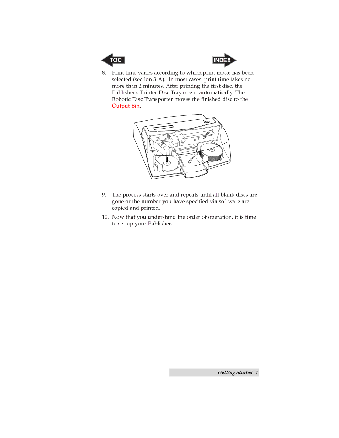 Primera Technology BravoTM user manual TOC Index 