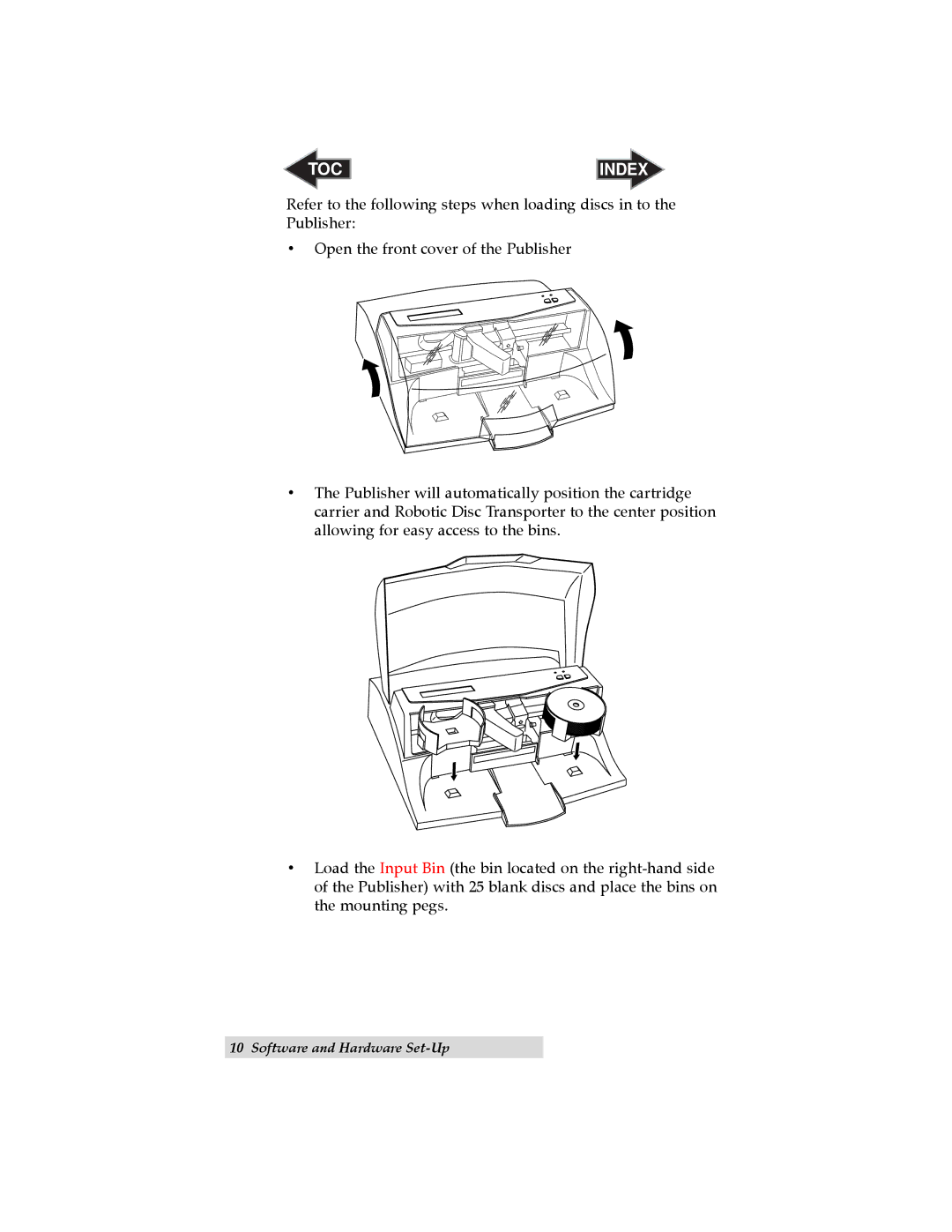 Primera Technology BravoTM user manual TOC Index 