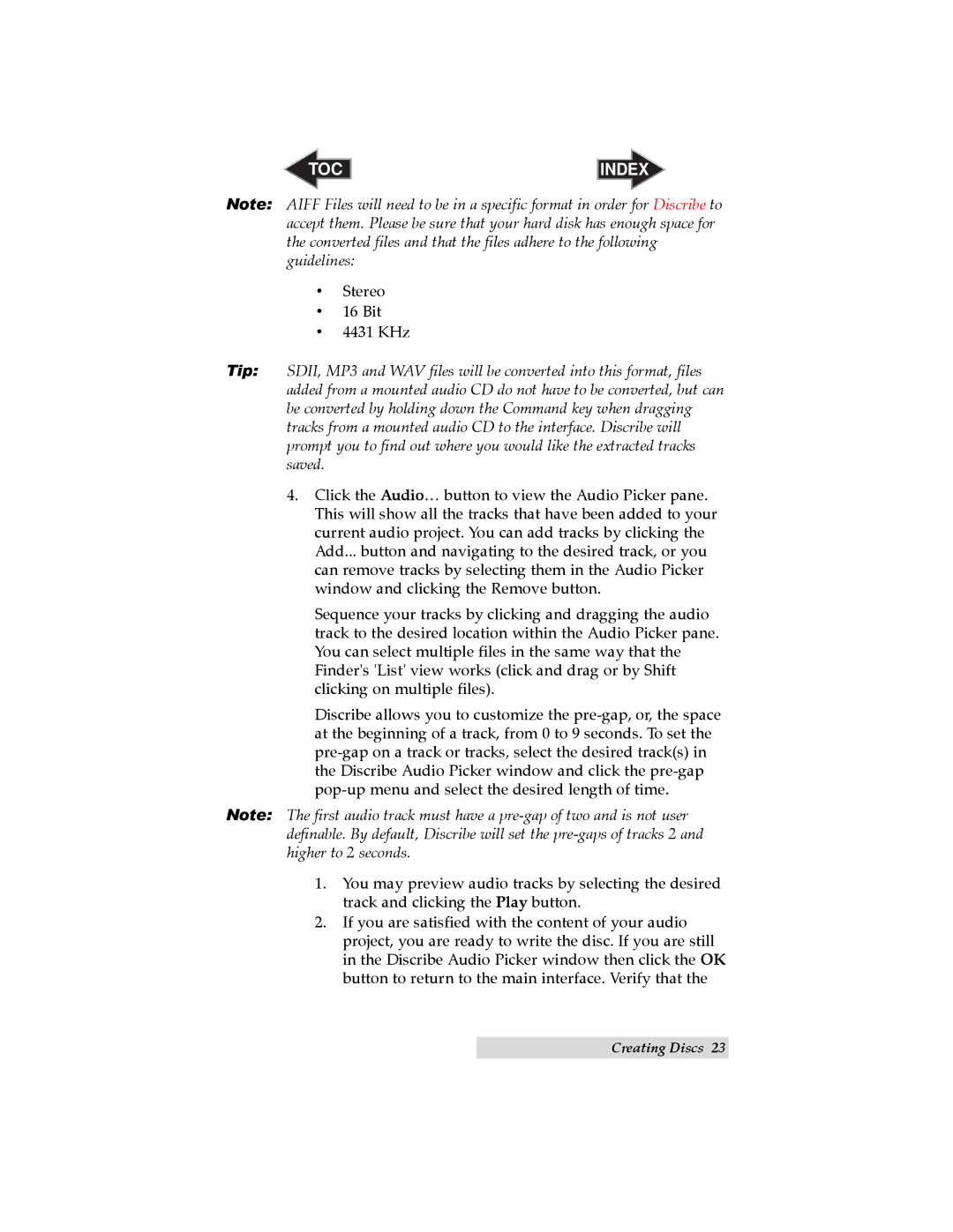 Primera Technology BravoTM user manual Stereo 16 Bit 4431 KHz 