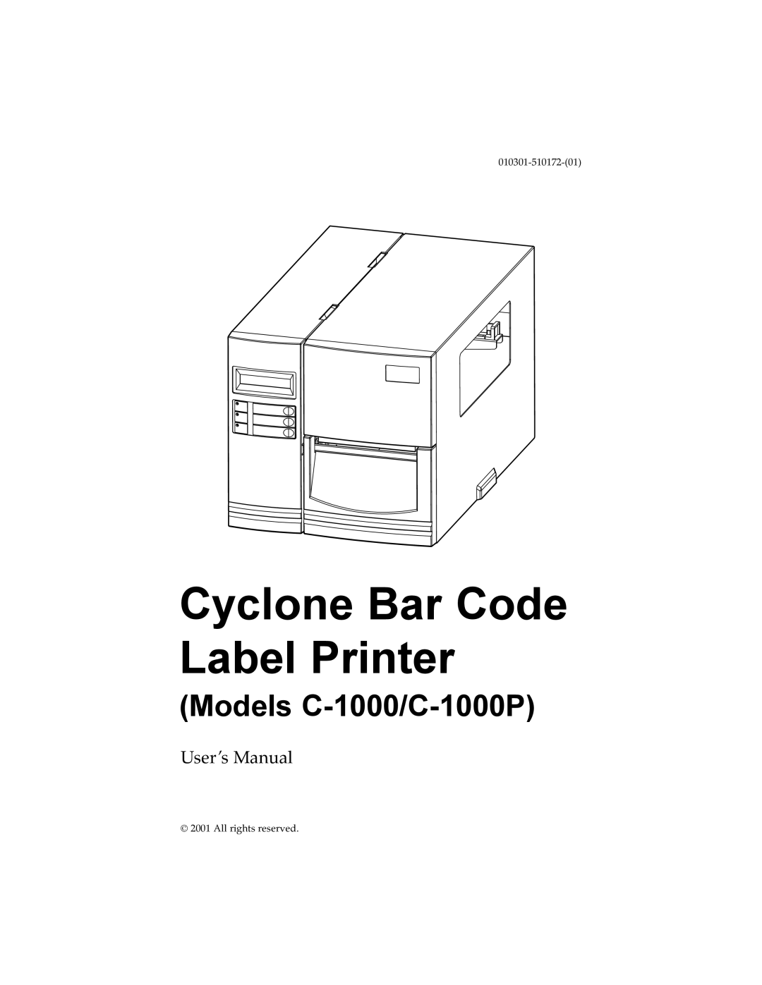 Primera Technology C-1000P manual Cyclone Bar Code Label Printer 