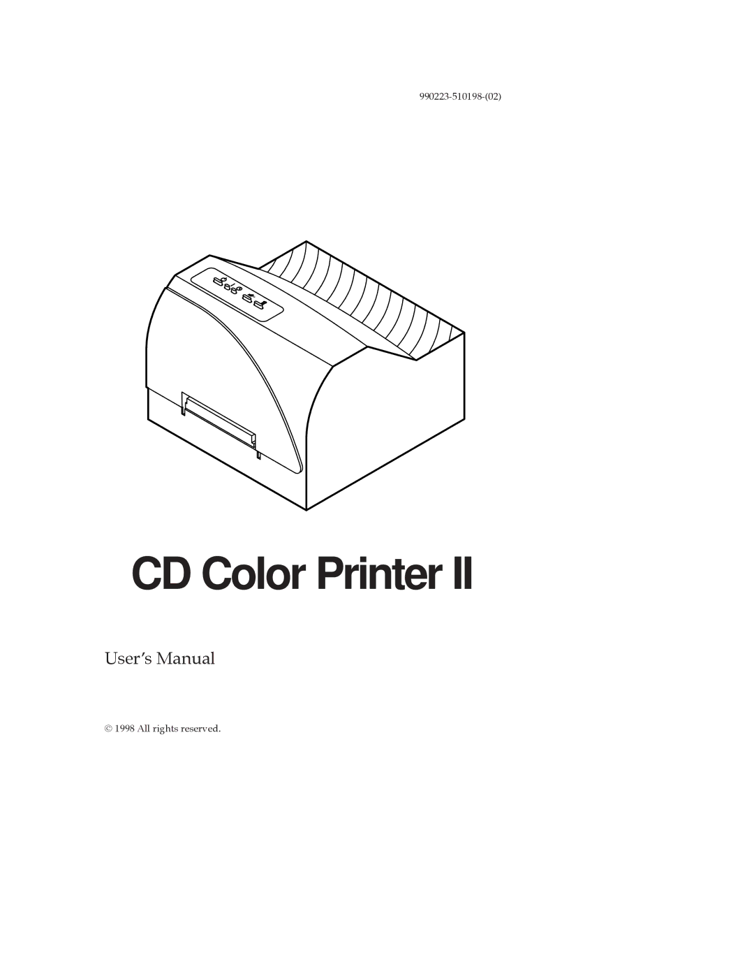 Primera Technology CD Color Printer II manual 