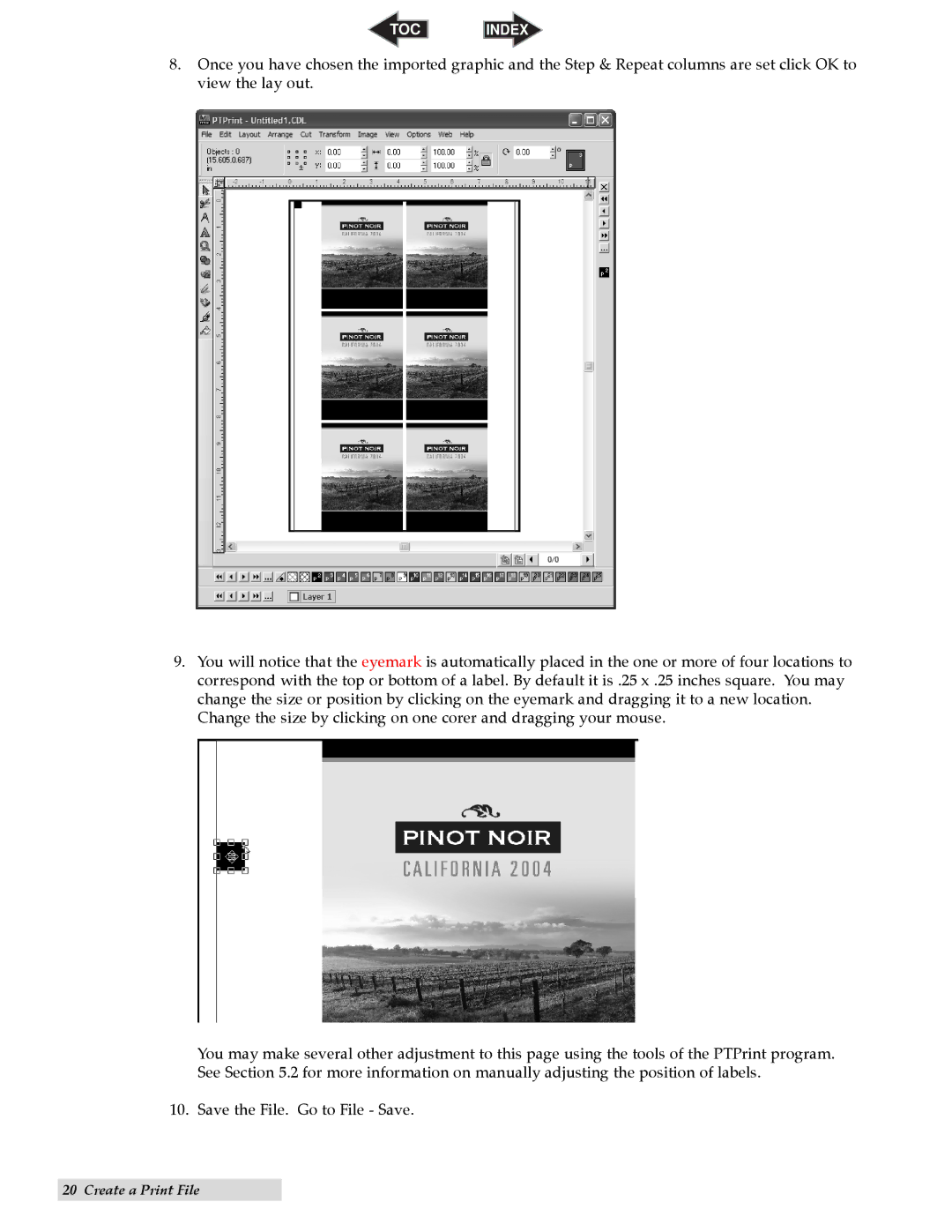 Primera Technology CX1200 specifications TOC Index 