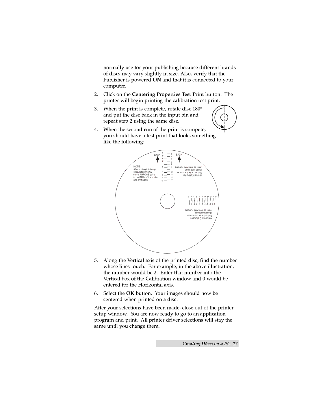 Primera Technology II user manual Back 