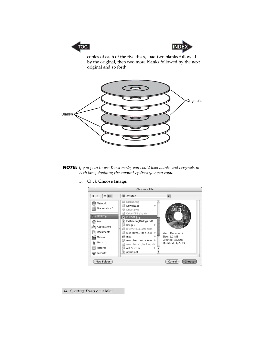 Primera Technology II user manual Click Choose Image 