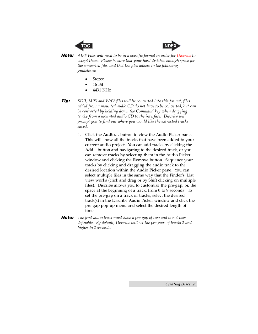 Primera Technology II user manual Stereo 16 Bit 4431 KHz 