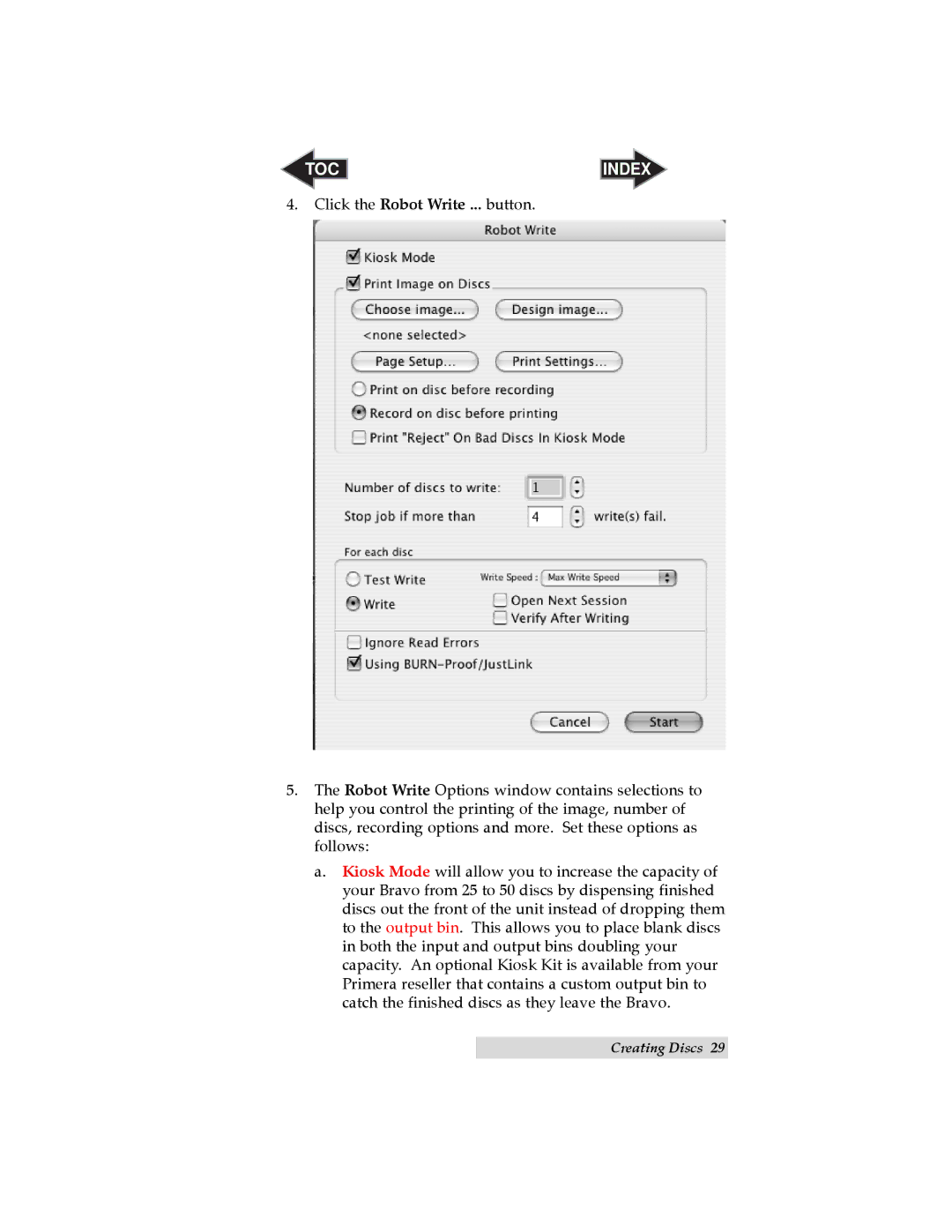 Primera Technology II user manual Toc 