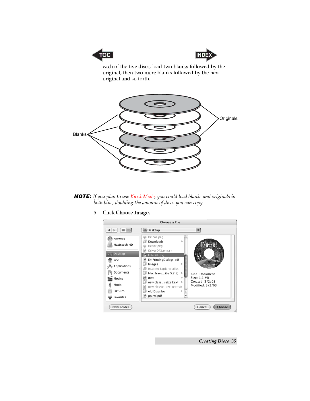 Primera Technology II user manual Click Choose Image 