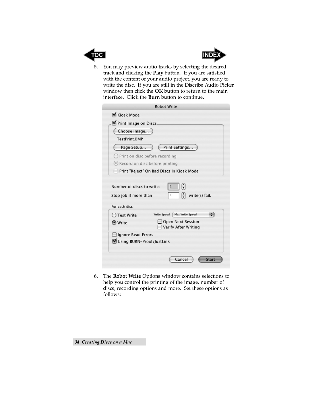 Primera Technology II user manual Index, Creating Discs on a Mac 