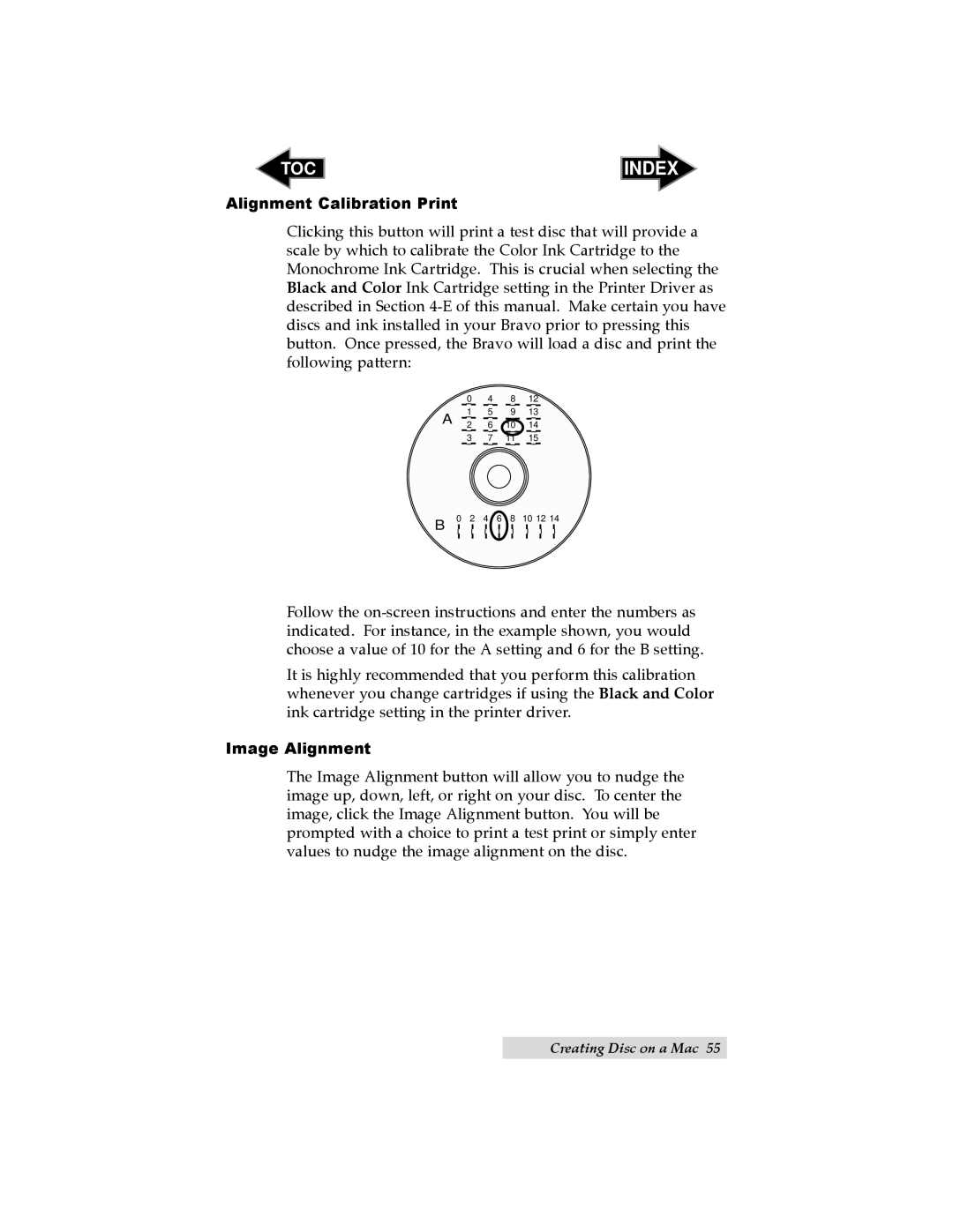 Primera Technology II user manual Index, Alignment Calibration Print, Image Alignment 