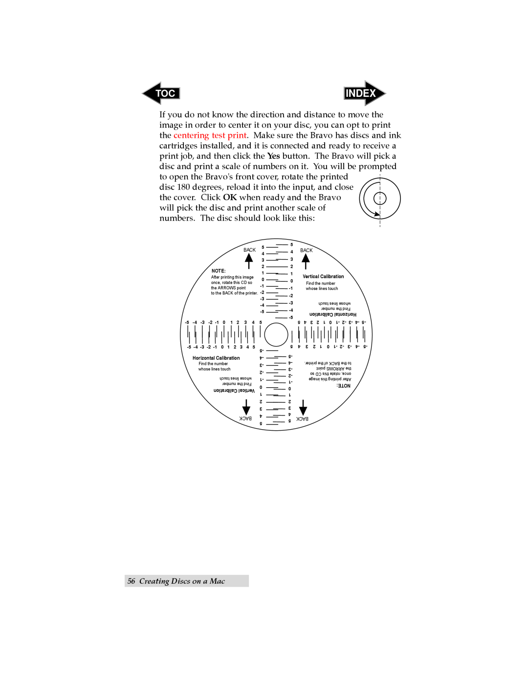 Primera Technology II user manual Toc Index, Creating Discs on a Mac, Back 