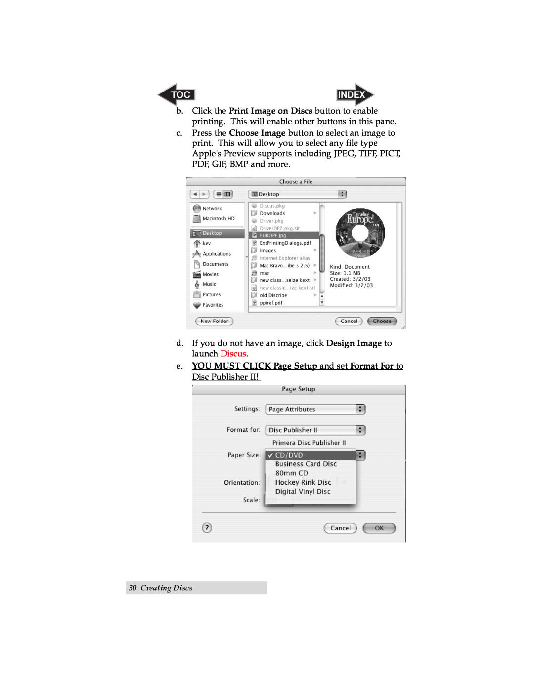 Primera Technology II user manual Index, Creating Discs 