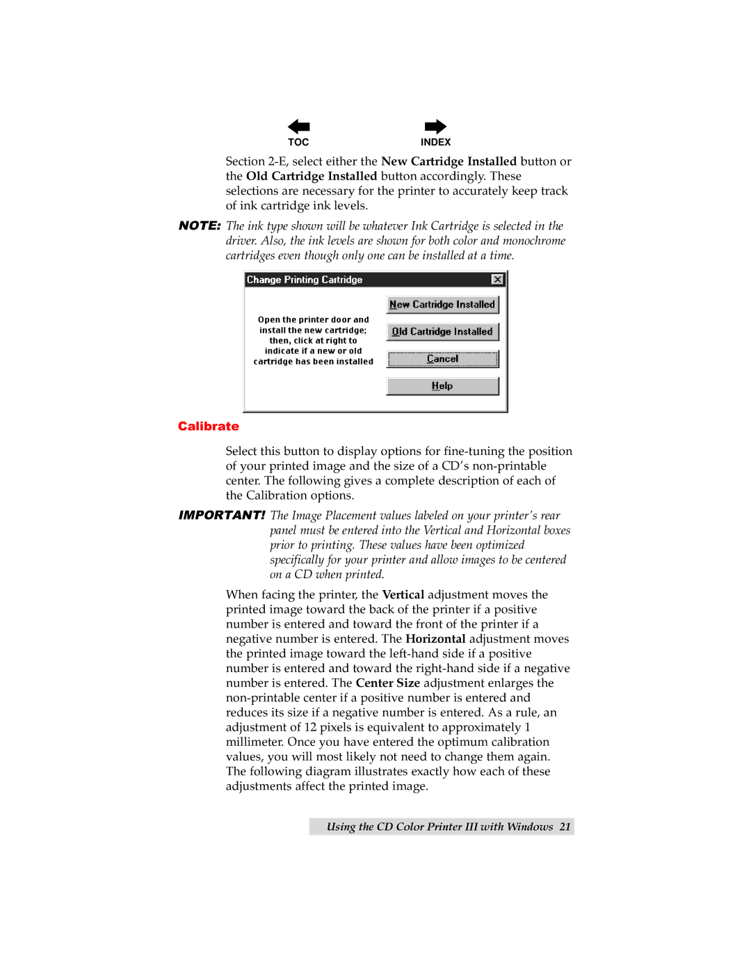 Primera Technology III manual Calibrate 