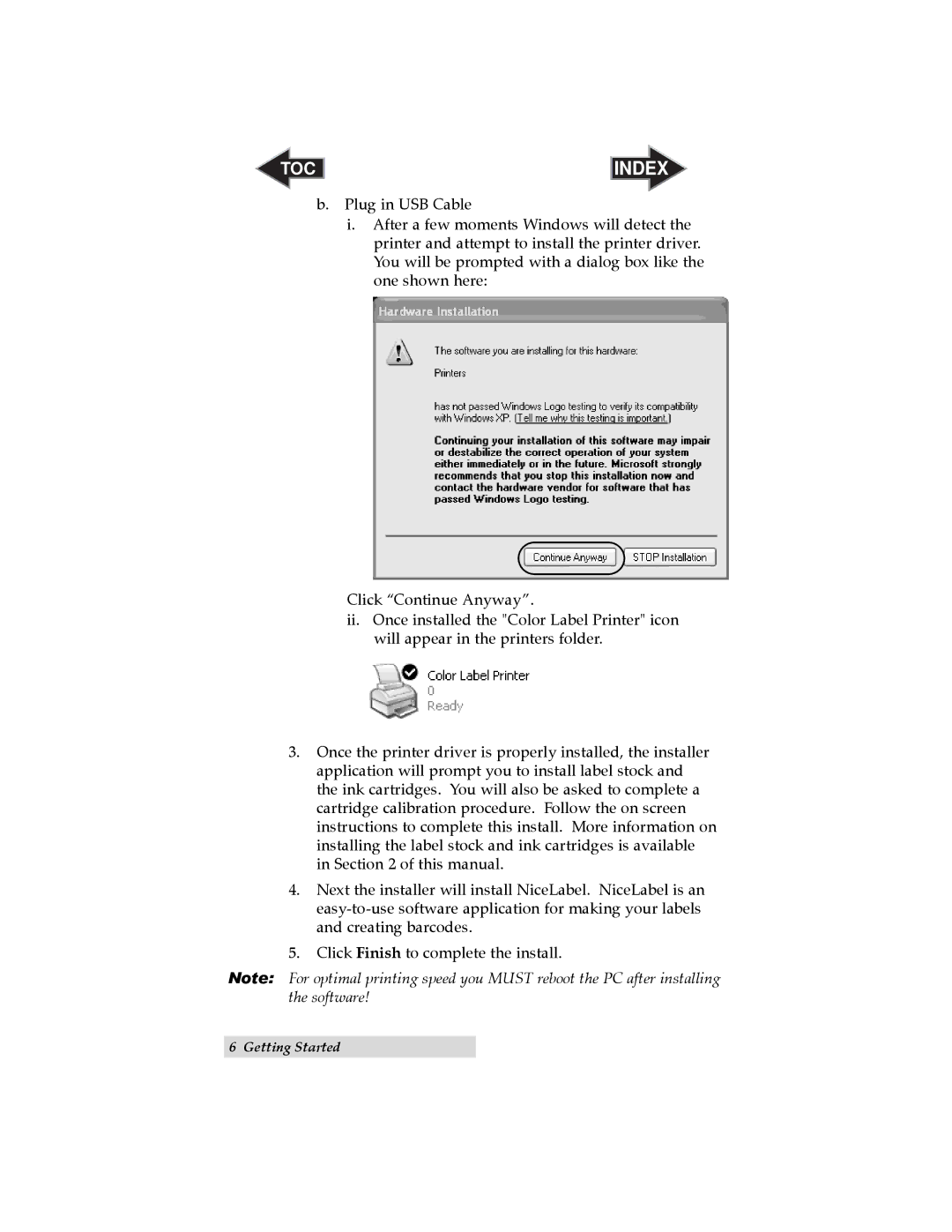 Primera Technology LX 810 user manual TOC Index 