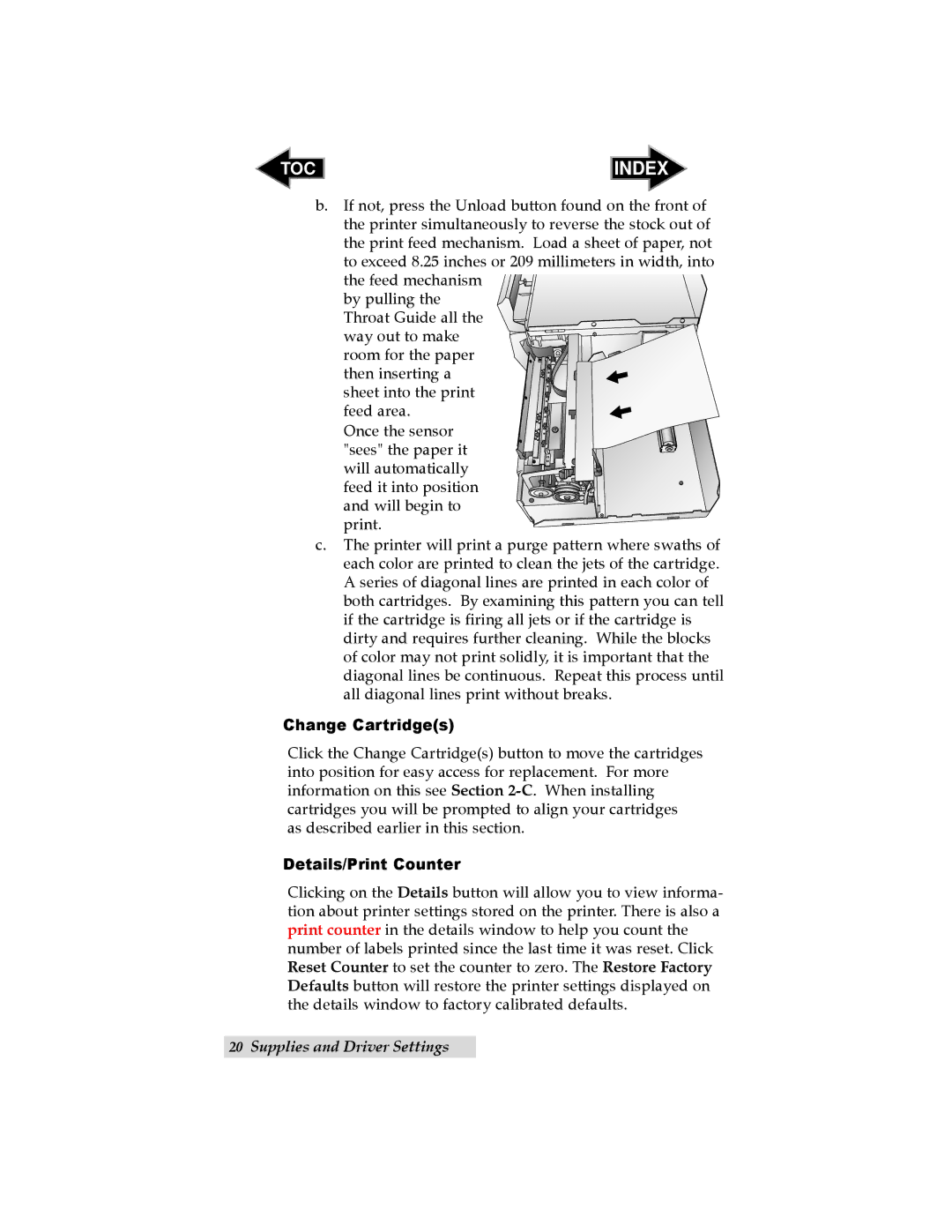 Primera Technology LX 810 user manual Change Cartridges, Details/Print Counter 