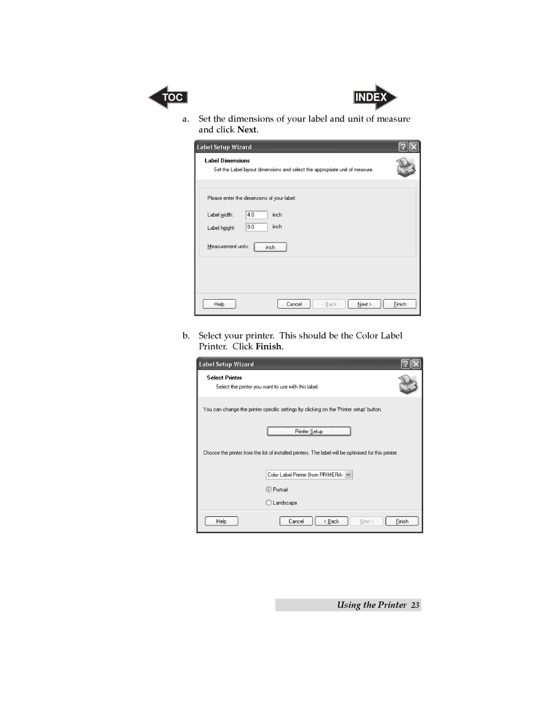 Primera Technology LX 810 user manual TOC Index 