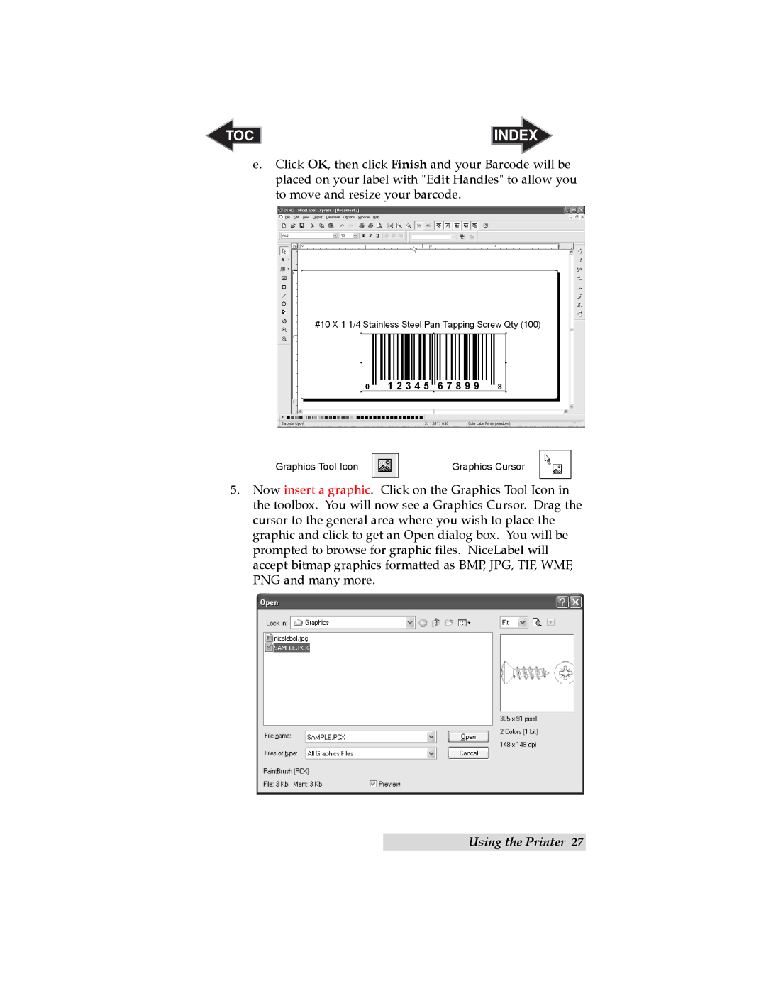 Primera Technology LX 810 user manual Graphics Tool Icon Graphics Cursor 