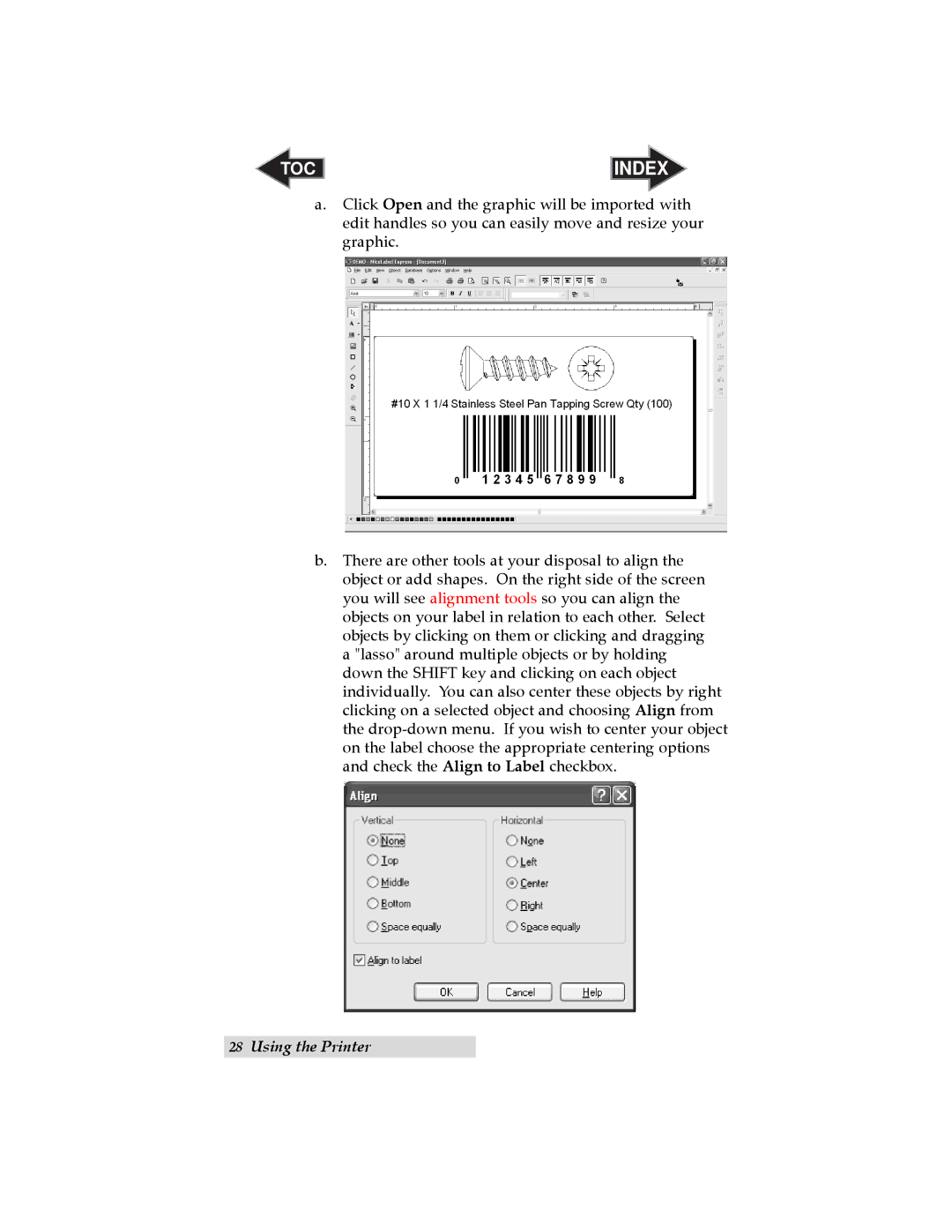 Primera Technology LX 810 user manual TOC Index 