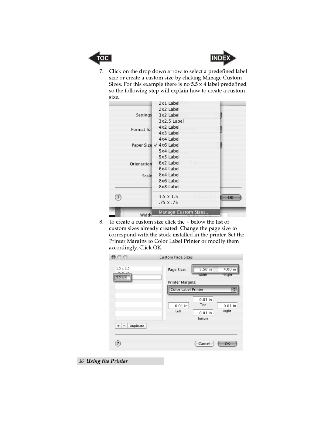 Primera Technology LX 810 user manual TOC Index 