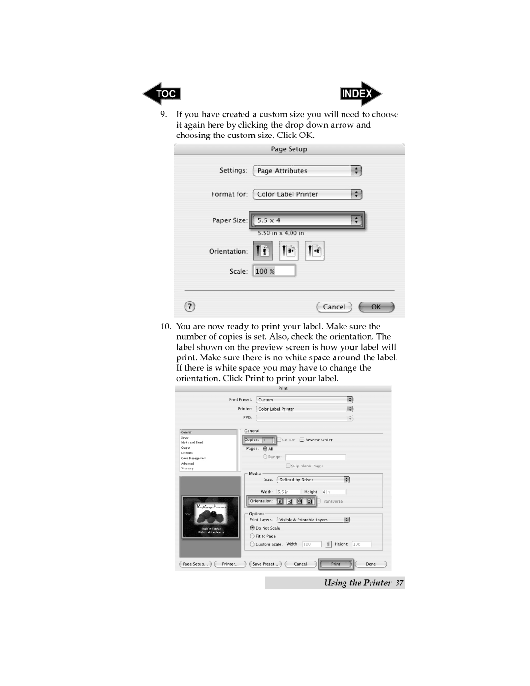 Primera Technology LX 810 user manual TOC Index 