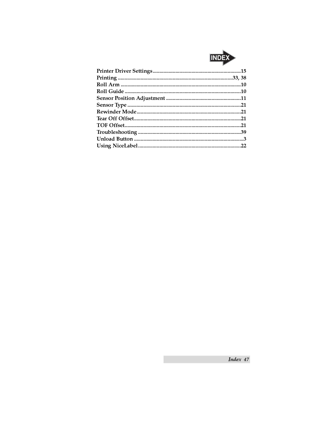 Primera Technology LX 810 user manual Index 