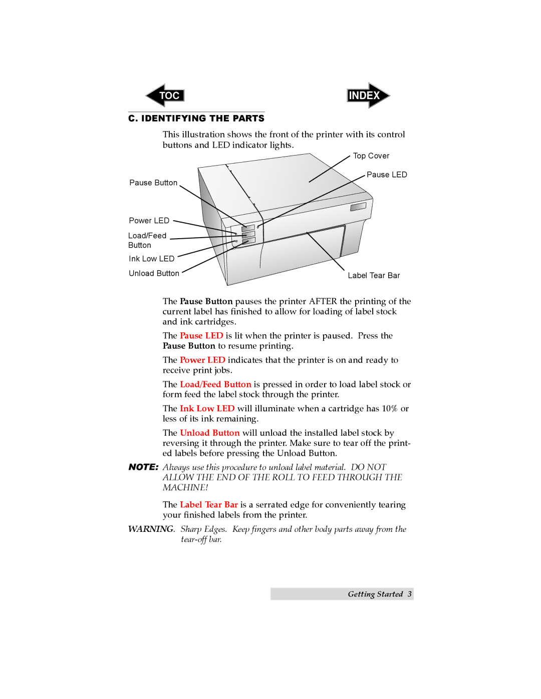 Primera Technology LX 810 user manual Identifying the Parts 