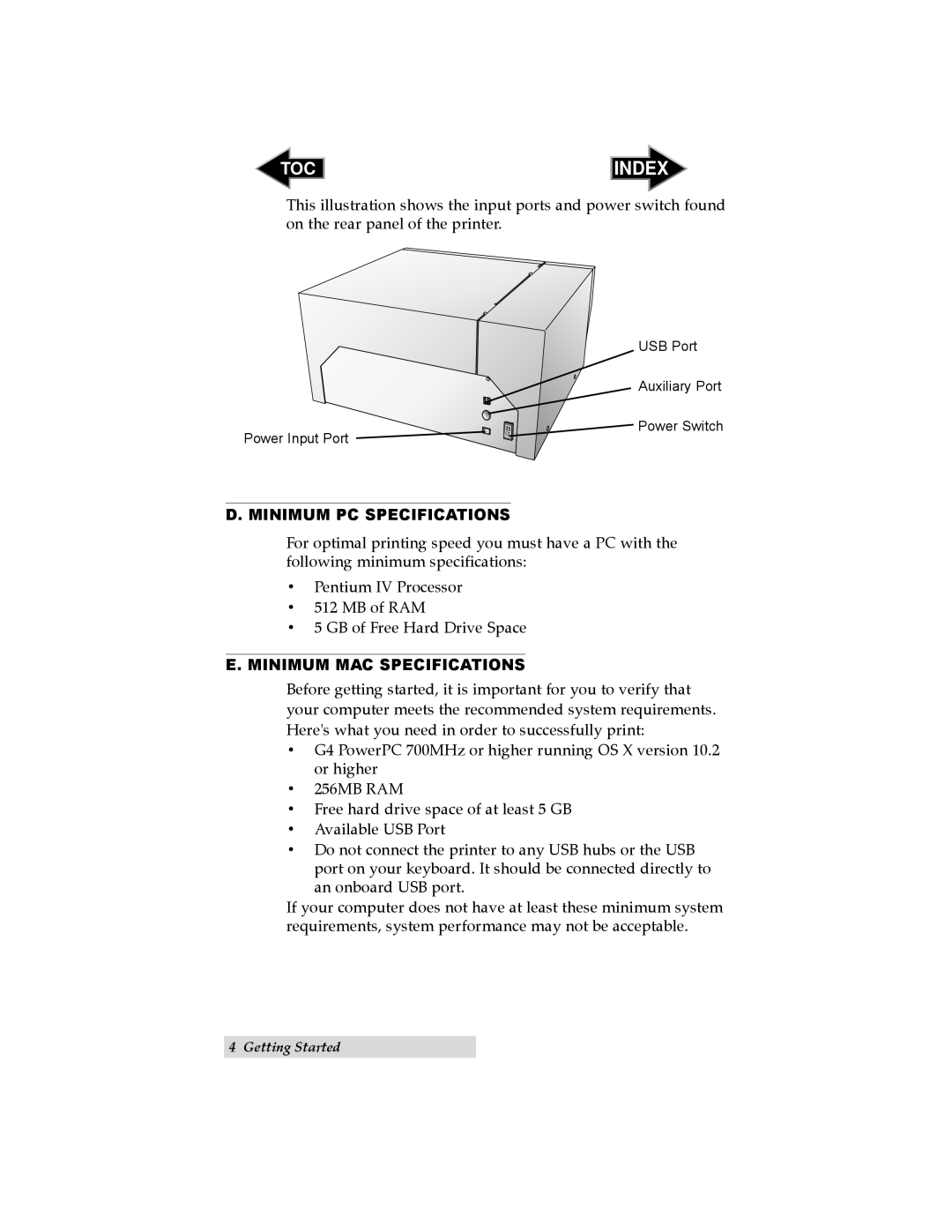 Primera Technology LX 810 user manual Minimum PC Specifications, Minimum MAC Specifications 