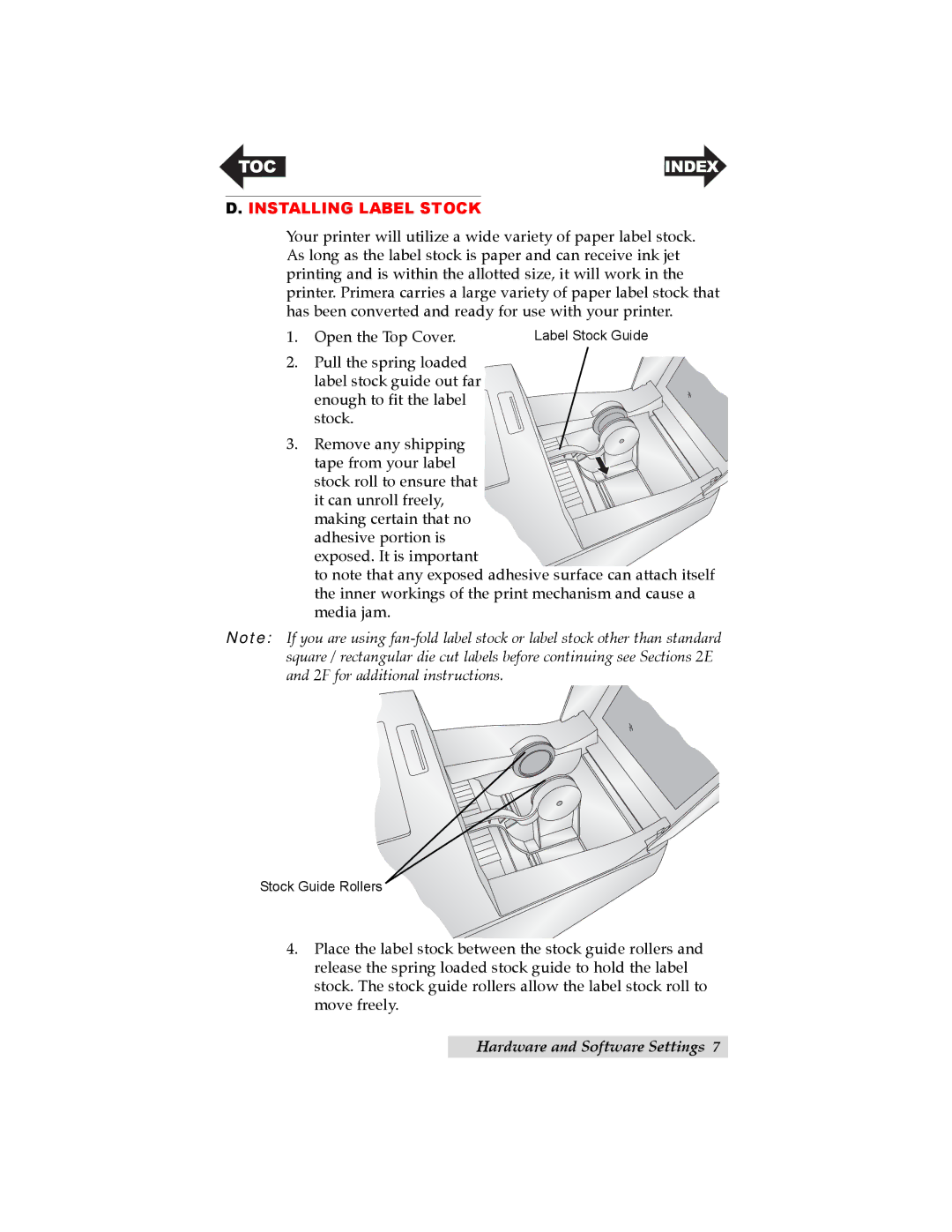 Primera Technology LX200 user manual Installing Label Stock 