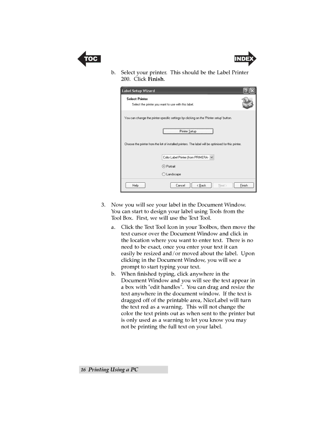 Primera Technology LX200 user manual Toc 