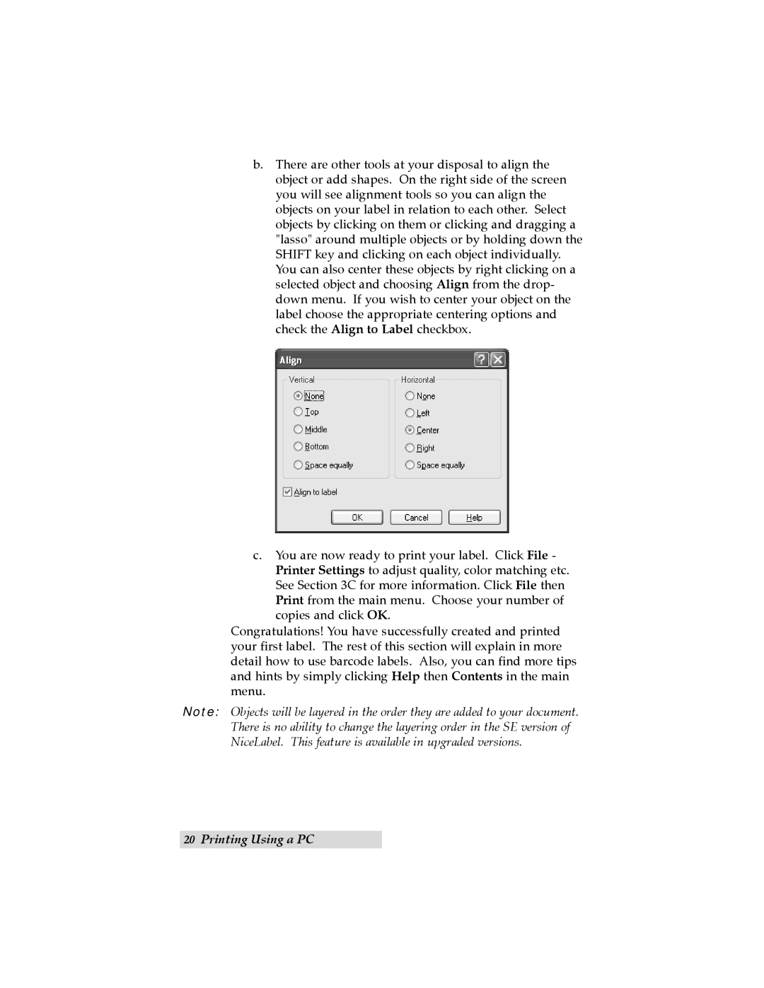 Primera Technology LX200 user manual Toc 