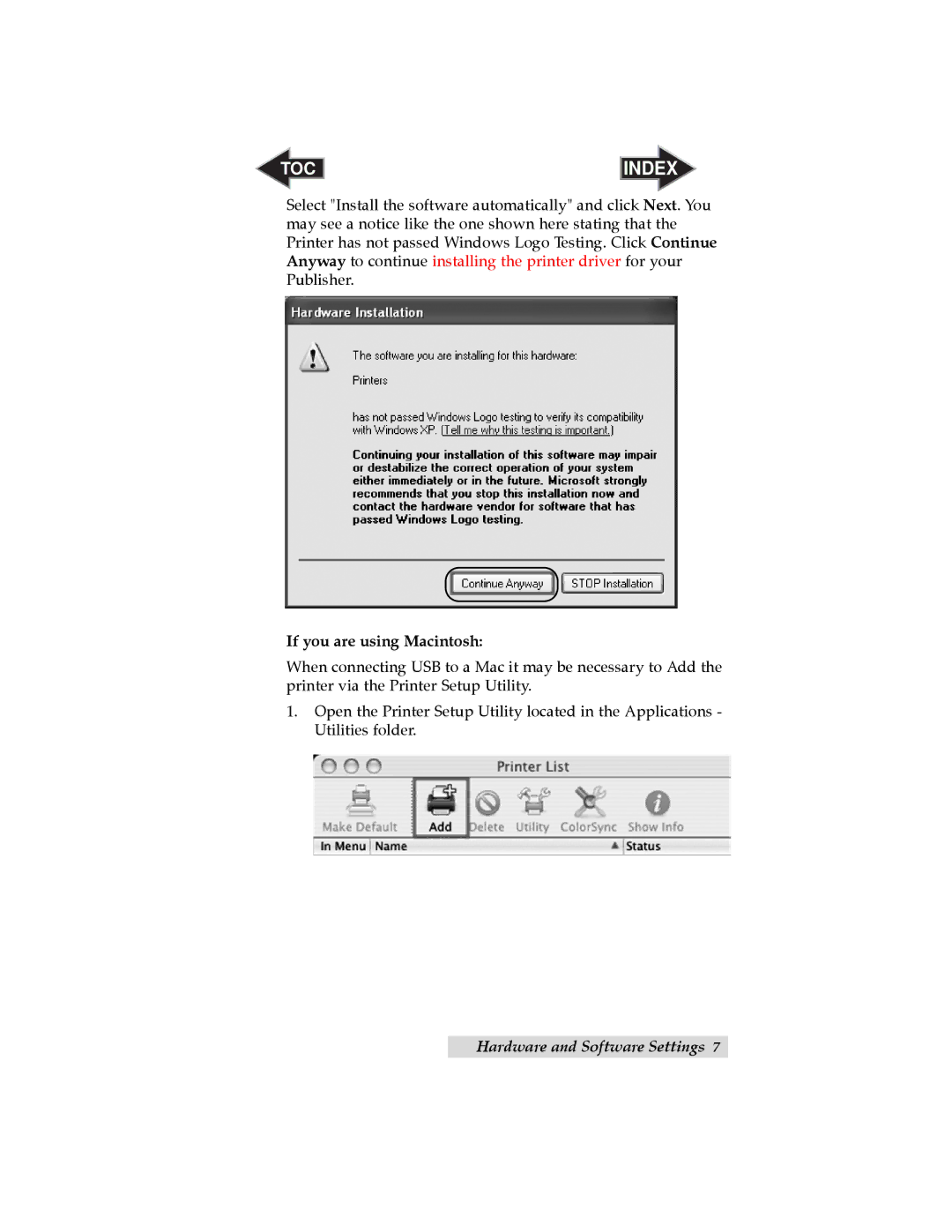 Primera Technology LX400 user manual If you are using Macintosh 