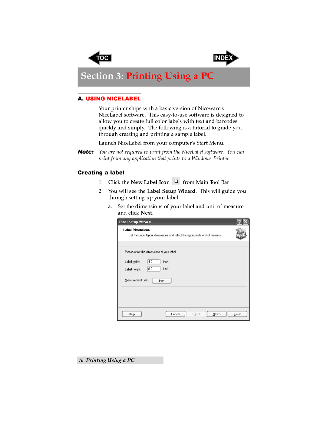 Primera Technology LX400 user manual Using Nicelabel, Creating a label 