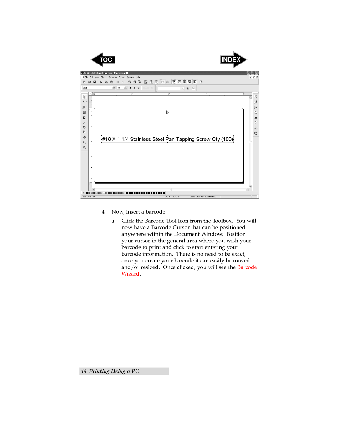 Primera Technology LX400 user manual TOC Index 