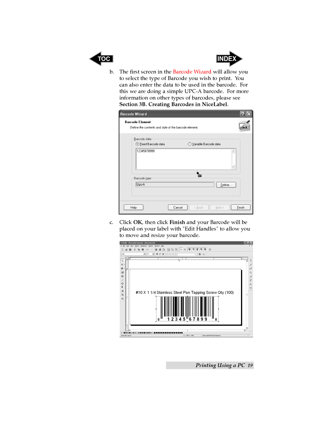 Primera Technology LX400 user manual TOC Index 