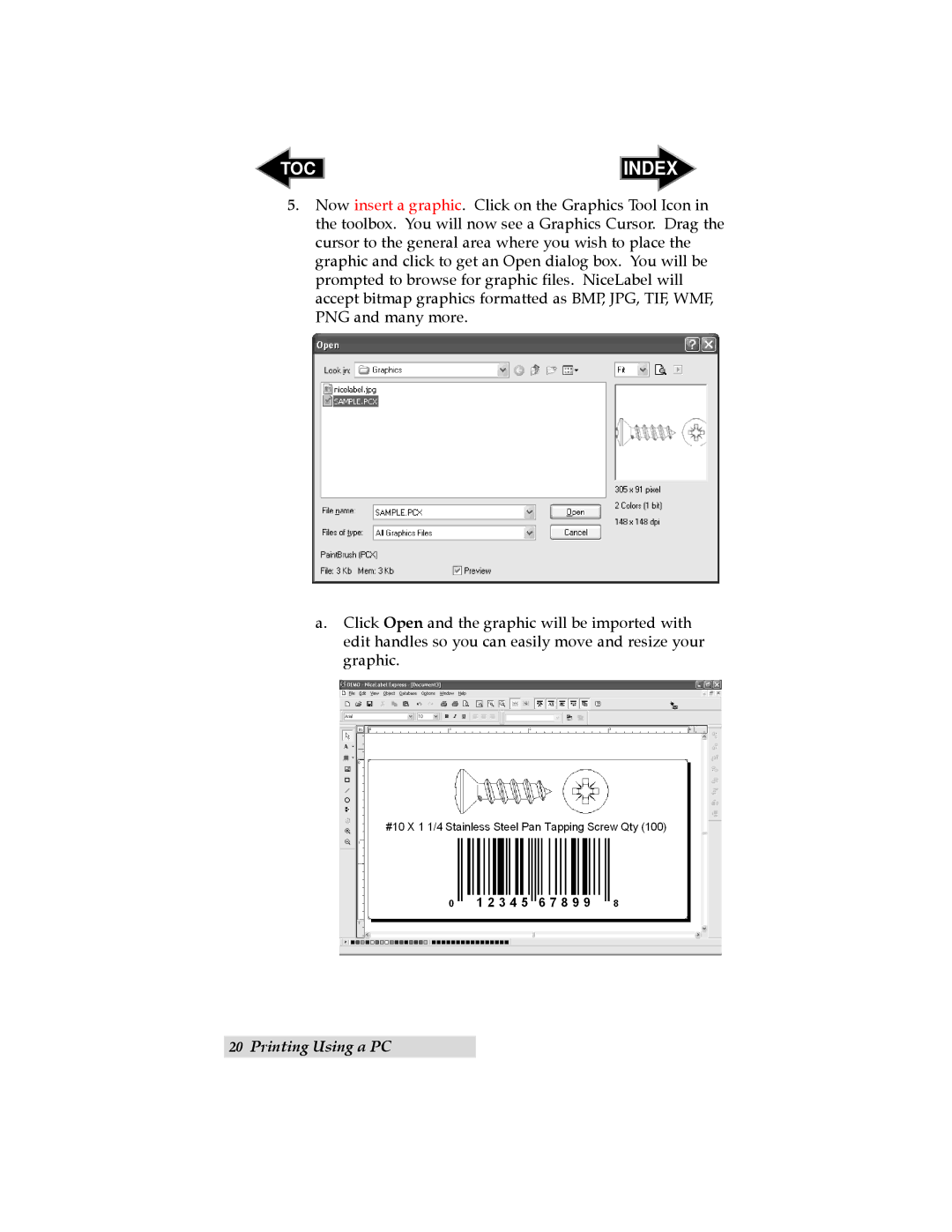 Primera Technology LX400 user manual TOC Index 