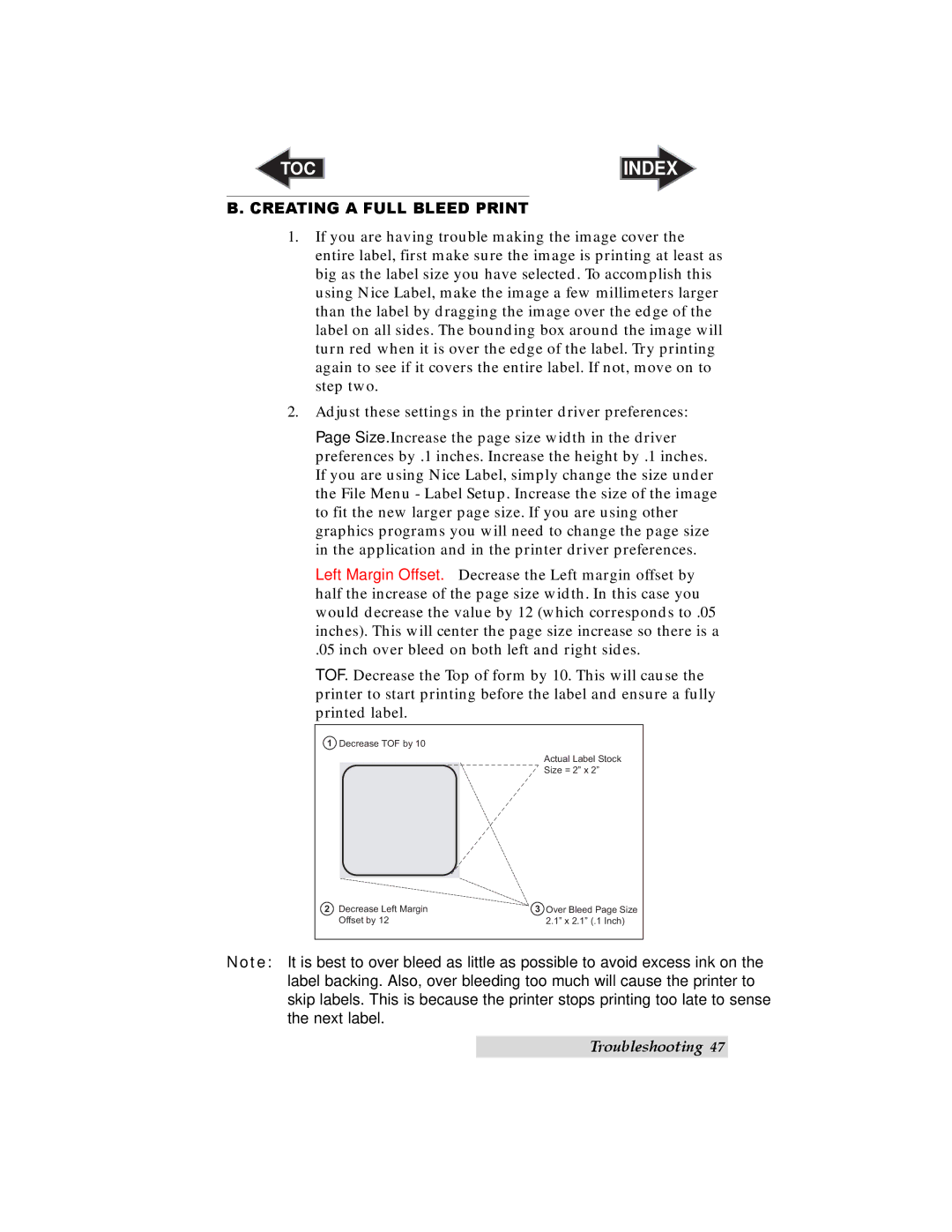 Primera Technology LX400 user manual Creating a Full Bleed Print 