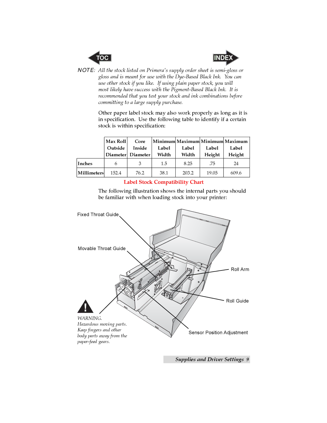 Primera Technology LX800 user manual Label Stock Compatibility Chart 