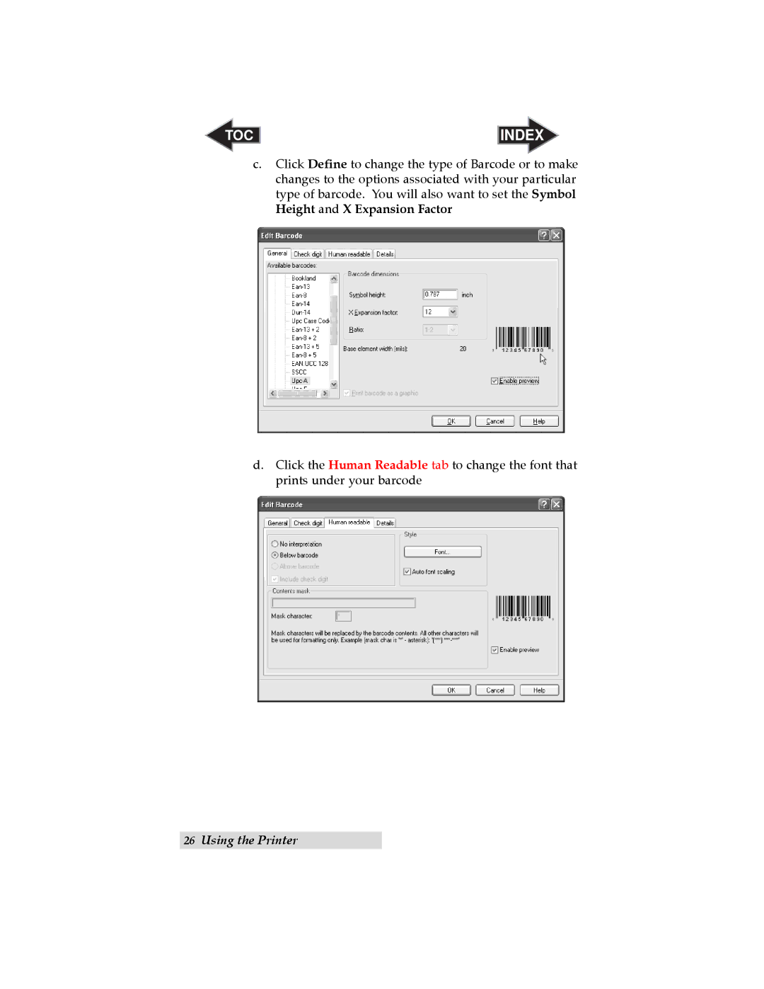 Primera Technology LX800 user manual TOC Index 