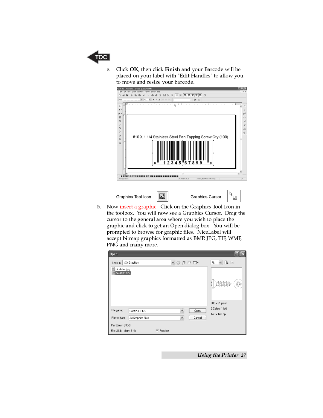 Primera Technology LX800 user manual Graphics Tool Icon Graphics Cursor 