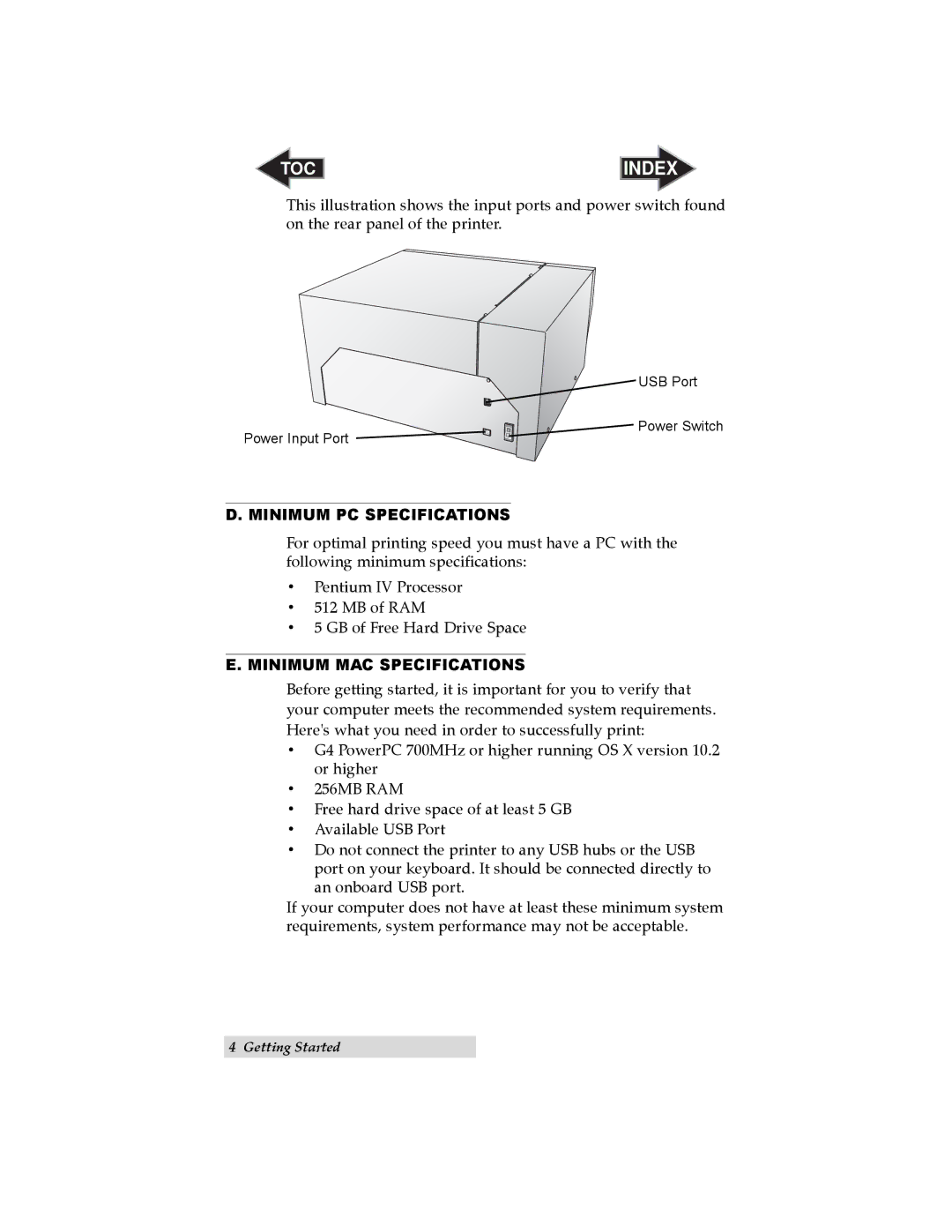 Primera Technology LX800 user manual Minimum PC Specifications, Minimum MAC Specifications 