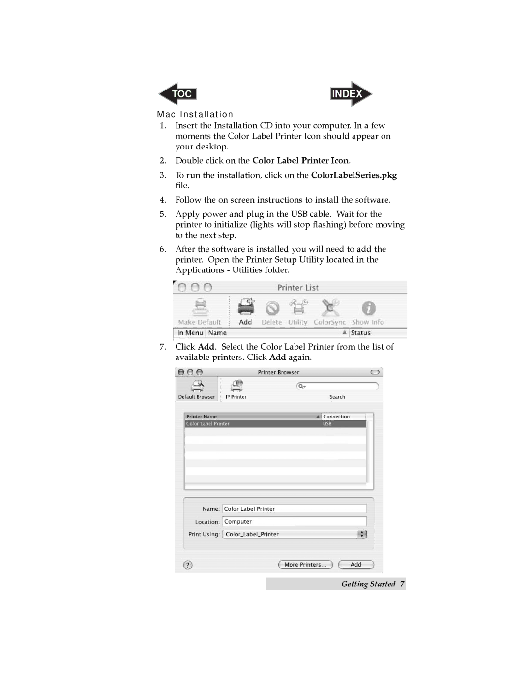 Primera Technology LX810 user manual Mac Installation, Double click on the Color Label Printer Icon 