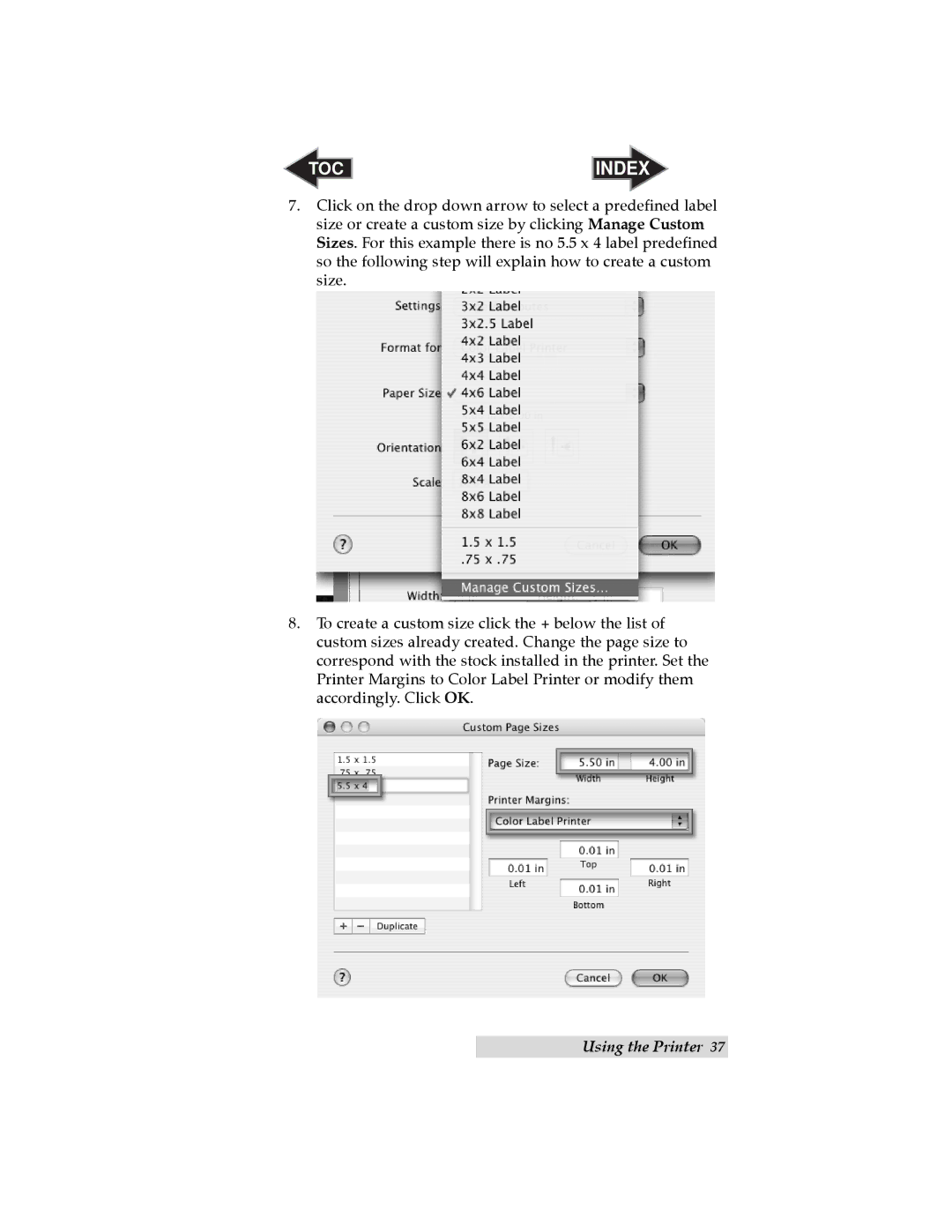 Primera Technology LX810 user manual TOC Index 